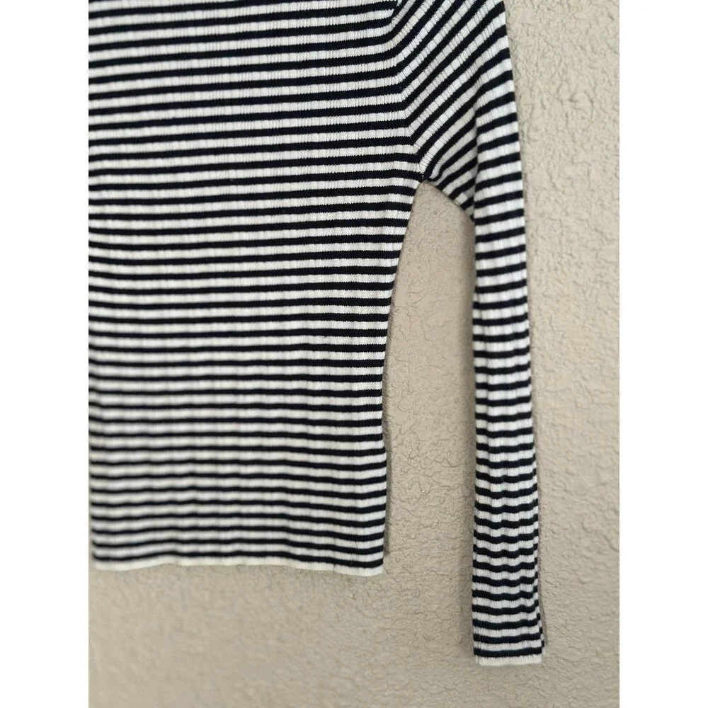 Abercrombie Fitch Black White Striped Ribbed Small Y2K Preppy Minimalist Capsule